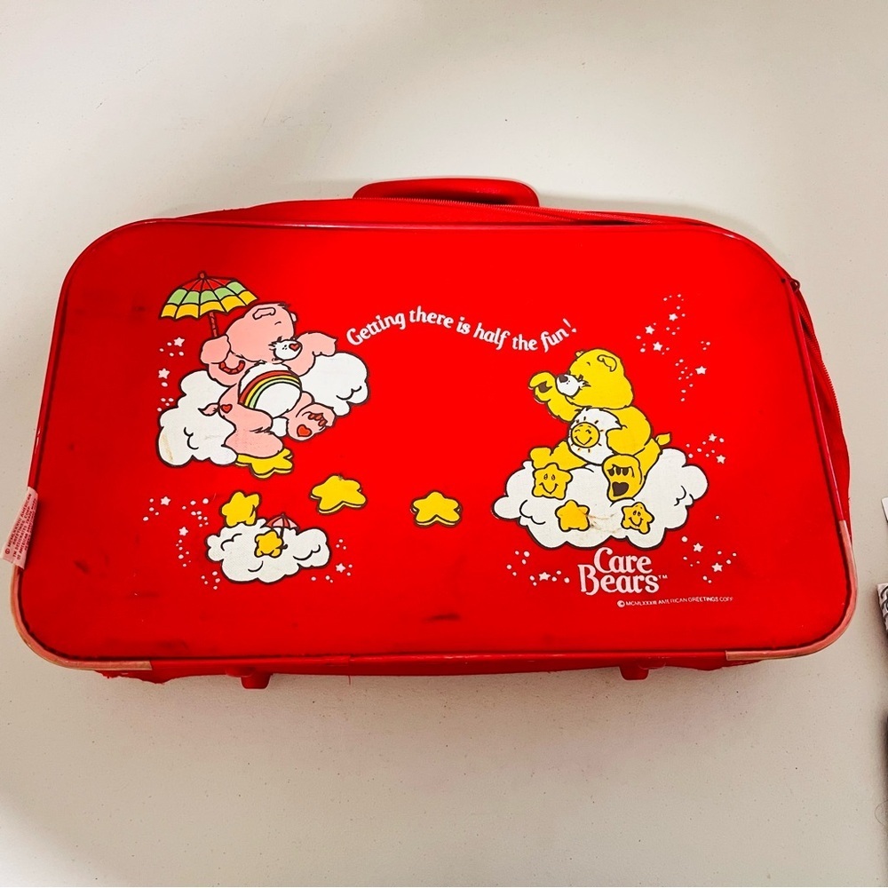 1980's vintage Care Bear Red Luggage READ!